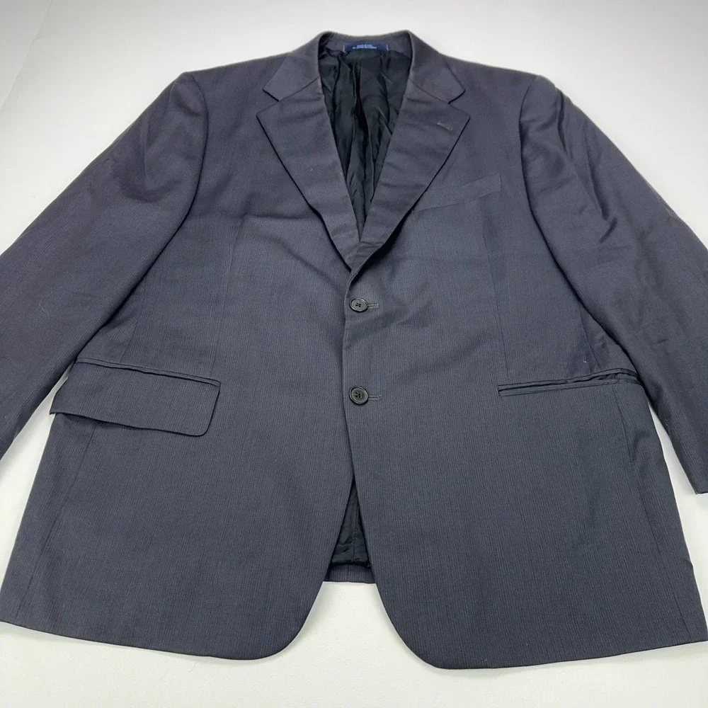 Joseph Abboud Collection Mens 44S‎ Navy Blue Wool Micro Stripe Blazer Sport Coat